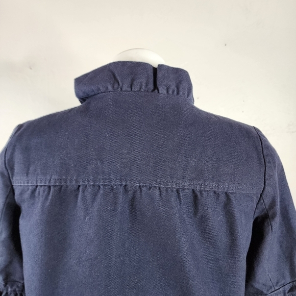 J. Crew Fiona Refined Canvas Navy Blue Jacket 3/4 Sleeve Size 6 - Picture 8 of 14